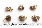 NGP9866 10*15mm faceted oval sunstone pendant