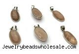 NGP9870 12*20mm oval sunstone pendant