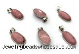 NGP9872 12*20mm oval pink wooden jasper pendant