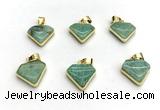 NGP9885 14*16mm faceted amazonite pendant