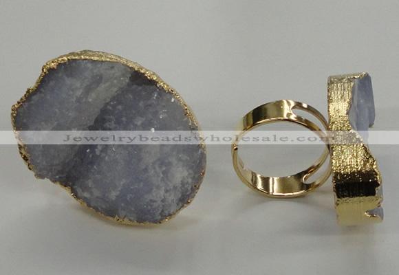 NGR09 25*35mm - 30*40mm freeform blue lace agate gemstone rings