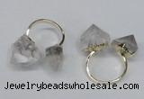 NGR103 13*18mm - 15*20mm faceted nuggets white crystal rings