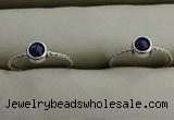 NGR1047 4mm coin lapis lazuli gemstone rings wholesale