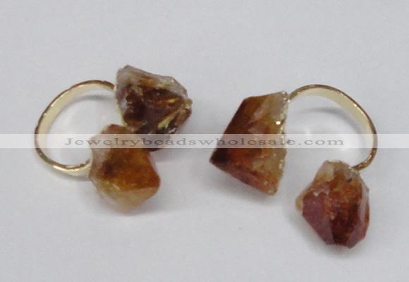 NGR105 13*18mm - 15*20mm faceted nuggets citrine gemstone rings