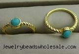 NGR1050 4mm coin synthetic turquoise rings wholesale