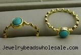 NGR1057 4mm coin synthetic turquoise rings wholesale