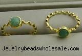 NGR1059 4mm coin amazonite gemstone rings wholesale