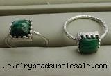 NGR1064 8*8mm square malachite gemstone rings wholesale