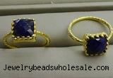 NGR1075 8*8mm square lapis lazuli gemstone rings wholesale