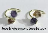 NGR1081 8*10mm - 10*12mm faceted nuggets Citrine & amethyst rings