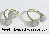 NGR1085 8mm coin aquamarine gemstone rings wholesale