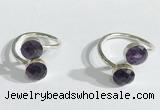 NGR1086 8mm faceted coin amethyst gemstone rings wholesale