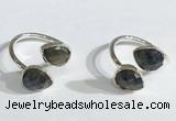 NGR1091 8*10mm faceted flat droplet labradorite rings wholesale