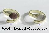 NGR1106 8*10mm faceted flat droplet  mixed gemstone rings wholesale