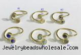 NGR1115 6mm coin  mixed gemstone rings wholesale