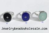 NGR1125 14*17mm oval mixed gemstone rings wholesale