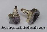 NGR113 18*35mm - 22*40mm faceted nuggets druzy amethyst rings