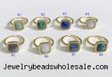 NGR1132 12mm square mixed gemstone gemstone rings wholesale