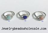 NGR1137 7mm flat round mixed gemstone gemstone rings wholesale