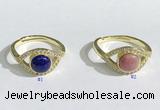 NGR1138 7mm flat round mixed gemstone gemstone rings wholesale