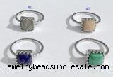 NGR1140 10mm square  mixed gemstone rings wholesale