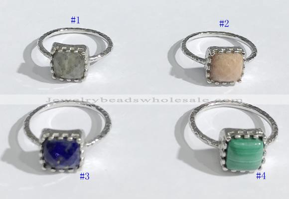 NGR1140 10mm square  mixed gemstone rings wholesale