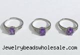 NGR1146 6*8mm faceted oval amethyst gemstone rings wholesale