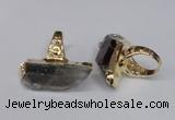 NGR116 15*35mm - 18*40mm faceted nuggets smoky quartz rings