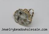 NGR124 30*40mm - 35*45mm freeform plated druzy quartz rings