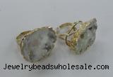 NGR127 30*35mm - 35*40mm freeform plated druzy quartz rings