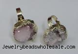 NGR130 18*25mm - 20*25mm freeform plated druzy quartz rings