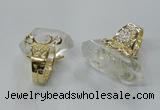 NGR139 18*30mm - 15*40mm faceted nuggets white crystal rings