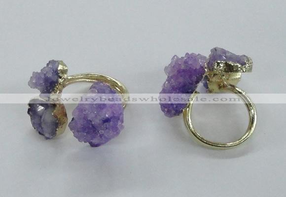 NGR150 8*10mm - 15*20mm nuggets druzy quartz rings wholesale