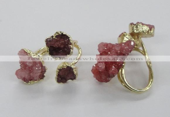 NGR151 8*10mm - 15*20mm nuggets druzy quartz rings wholesale