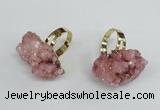 NGR16 18*25mm - 25*30mm nuggets plated druzy quartz rings