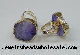 NGR160 22*30mm - 25*30mm freeform druzy agate rings wholesale