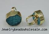 NGR162 22*30mm - 25*30mm freeform druzy agate rings wholesale