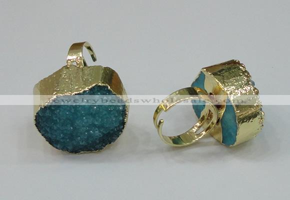 NGR162 22*30mm - 25*30mm freeform druzy agate rings wholesale