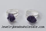 NGR168 10*14mm - 12*16mm faceted nuggets amethyst gemstone rings