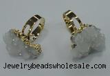 NGR17 18*25mm - 25*30mm nuggets plated druzy quartz rings