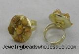 NGR176 25*30mm druzy agate gemstone rings wholesale