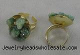 NGR180 25*30mm druzy agate gemstone rings wholesale