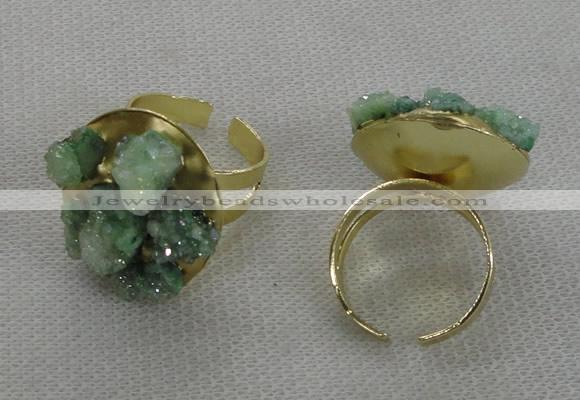 NGR180 25*30mm druzy agate gemstone rings wholesale