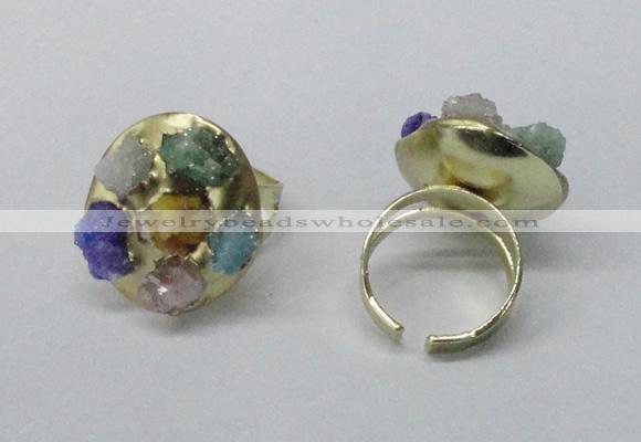 NGR183 25*30mm druzy agate gemstone rings wholesale