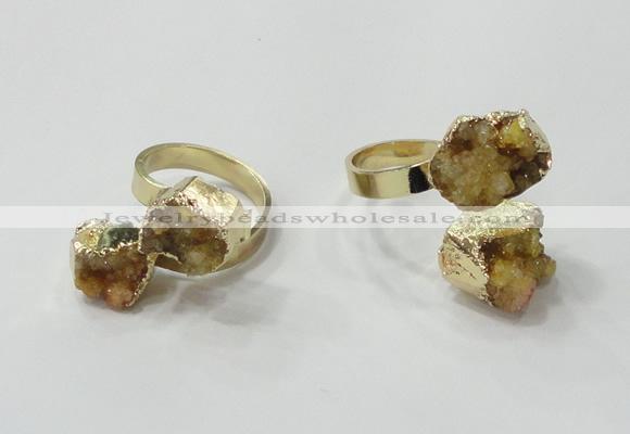 NGR186 8*10mm - 12*14mm freeform druzy agate gemstone rings