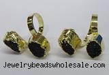 NGR192 10*14mm - 15*20mm oval druzy agate gemstone rings