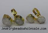 NGR193 10*14mm - 15*20mm oval druzy agate gemstone rings