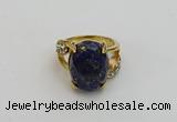 NGR2012 10*15mm faceted oval lapis lazuli gemstone rings