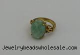 NGR2088 10*15mm faceted oval amazonite gemstone rings