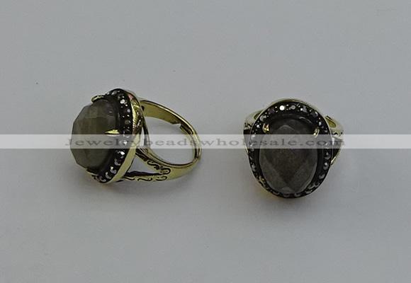 NGR2115 10*15mm faceted oval labradorite gemstone rings wholesale